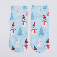 Chaussettes de Noël personnalisées imprimées en 3D avec motifs Père Noël et Bonhomme de neige pour promotions de fin d'année, chaussettes ras du cou en gros pour la vente au détail saisonnière