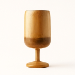 Verre à vin en bambou écologique |   Gobelet à boire en bois naturel |   Verre à bière artisanal durable de 500 ml pour la maison et les bars - Product Image 2