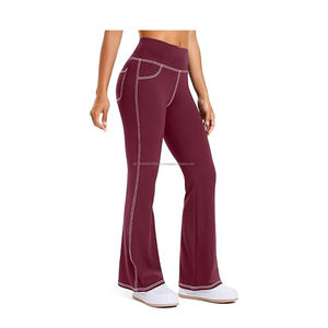 Pantalon de yoga évasé pour femmes taille haute contrôle du ventre Fitness pantalon de yoga pantalon Bootcut pour femmes - Product Image 1