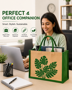 Custom Printed Laminated Jute Tote <b>Bag</b> Eco Friendly Reusable Shopping Gift <b>Bag</b> with <b>Long</b> Handles 35x30x15cm - Product Image 1