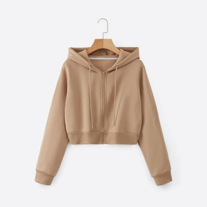 Venta al por mayor de invierno bordado Casual algodón polar Sudadera con capucha Unisex cremallera Oversize personalizado de alta calidad de las mujeres - Product Image 1