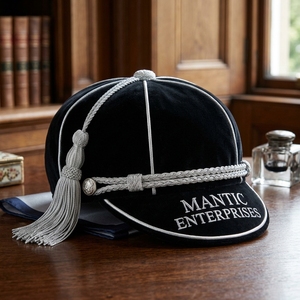 Casquettes de présentation de rugby sur mesure en laine noire de style anglais Mantic Enterprises, casquettes d'honneur de cricket, casquettes de sport traditionnelles - Product Image 1