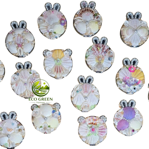 Handmade Shell <b>Compact</b> <b>Mirror</b> Portable Cosmetic <b>Mirror</b> Heart Shape Travel Beauty Gift for Girls and Ladies - Product Image 6