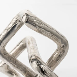 Sculpture abstraite haut de gamme en métal argenté, motif nœud, pour décoration de maisons royales, ornement en aluminium, cadeau, fournitures pour fermes, sculptures de nœuds - Product Image 2