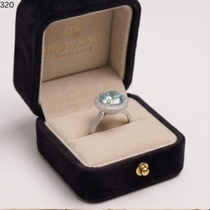 925 Sterling Silver Aquamarine Light Blue Topaz Round Cut Halo <b>Ring</b> Pave <b>CZ</b> Engagement Anniversary Band Jewelry Gift Women - Product Image 2