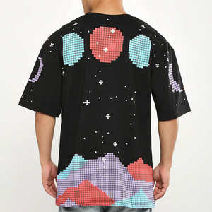 T-shirts pour hommes en coton 100% respirant de qualité supérieure, coupe ample, imprimés en relief, coupe classique, écologiques, séchage rapide, t-shirt graphique - Product Image 5