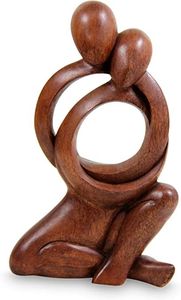Sculpture Moderne en Bois Mère-Enfant Faite à la Main, Ornement de Table Multi-Pièces pour Salon et Décoration Intérieure - Fête des Mères, Anniversaire - Product Image 5