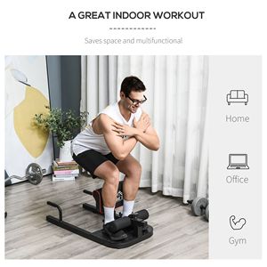 Appareil de fitness 3-en-1 noir rembourré pour pompes, sit-ups et squats – Équipement de gym à domicile - Product Image 5