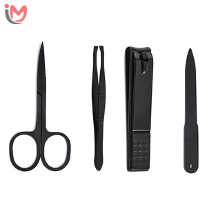 Customized 12-Piece Manicure <b>Pedicure</b> <b>Set</b> PU Red Leather Pouch Stainless Steel Instruments Customized Black Beauty Packing OEM - Product Image 4