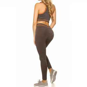 Ensemble de sport et de yoga réversible en dentelle lavée pour femme adulte, décontracté et oversize, 2 pièces - Product Image 4