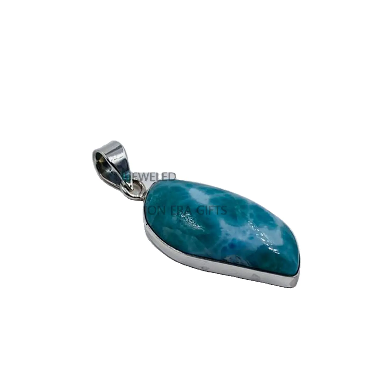Larimar pierre précieuse en vrac argent pendentif fait à la main Larimar bleu bijoux en argent pierre précieuse naturelle en gros pendentif bijou