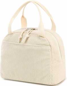 Sac Isotherme Grande Capacité Écologique en Velours Côtelé avec Fermeture Éclair, Sac Glacière Réutilisable pour Femmes et Hommes, Idéal pour le Transport Alimentaire - Product Image 1