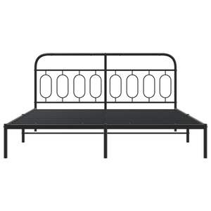 Base de Cama Rectangular Moderna de Metal Negro - Product Image 4