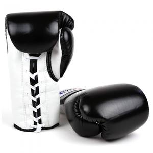 ถุงมือชกมวย Fairtex สีดำ-ขาว แบบผูกเชือก ผลิตตามสั่ง ถุงมือมวยไทย Fairtex คุณภาพสูง ถุงมือชกมวย Fairtex รุ่นใหม่ - Product Image 2