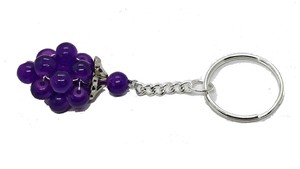 High Quality Crystal Keychain Stone Amethyst grapes <b>key</b> Chine natural Stone bead Healing <b>Key</b> Holder Gift for Women <b>Key</b> Chains - Product Image 3