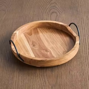 Plateau de service rectangulaire en bois pour dattes et chocolats, design minimaliste solide, plateau durable pour servir les aliments - Product Image 4