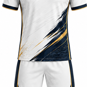 Ensemble maillot et short de football personnalisé, uniforme d'équipe, vêtements de sport respirants en polyester, impression par sublimation, kit d'entraînement et de match - Product Image 3