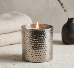 Pot à bougie personnalisé en cuivre brillant à fond incurvé pour bougies parfumées de soja de qualité supérieure, contenant métallique à prix abordable - Product Image 2