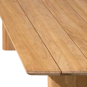 Mesa de Comedor de Exterior Moderna y Lujosa, Mesa Rectangular Grande de Madera de Teca Sólida con Base de Pedestal Resistente, Muebles para Todo Tipo de Clima - Product Image 3