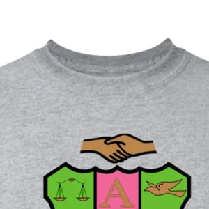 Camisetas Personalizadas para Mujer en Gris Jaspeado con Bordado, Manga Corta, Cuello Redondo, Estilo Casual con Diseño de Escudo Colorido, Moda Urbana - Product Image 4