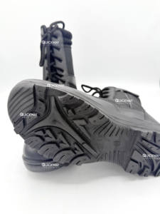 Bottes de travail tactiques en cuir pour hommes avec fermeture éclair latérale, chaussures de sécurité à enfiler, chaussures de travail robustes pour l'extérieur, bottes noires - Product Image 2