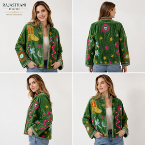 เสื้อแจ็คเก็ตกำมะหยี่ปักลาย ZikZik สำหรับทุกเพศ สวมใส่สบาย พร้อมลวดลายดอกไม้สีสันสดใสและลวดลายนามธรรม เหมาะสำหรับใส่ทำงานและแฟชั่น - Product Image 4
