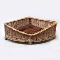 Panier ovale pour chien VINACRAFT JSC en rotin vert durable, tissage naturel, lavable à la main, tapis épais, maison pour animaux de compagnie