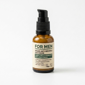Crema de Ojos Vegana para Hombre, Antiarrugas, Elimina las Ojeras, Antiinflamatoria, Hidratante con Colágeno, Nutritiva, Gel Cruelty-Free para Todo Tipo de Piel - Product Image 1