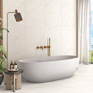 กระเบื้องพอร์ซเลนเคลือบเงา Celino Gold Marble Look ขนาด 600x1200 มม. ลายแกะสลักผิวด้าน สำหรับห้องน้ำ ห้องนั่งเล่น โรงแรม - Product Image 1