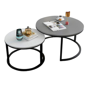 Top Standard Product Round Modern Stacking <b>Nesting</b> <b>Table</b> Metal Frame <b>Marble</b> Top High Quality Indian Handicraft New Design 2025 - Product Image 2