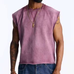 Débardeur Homme Personnalisé Effet Délavé Vintage, Coupe Oversize, Style Musculation, Streetwear Urbain, 100% Coton - Product Image 6