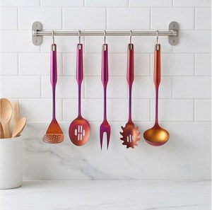 Juego de Cubiertos de Titanio Arcoíris de 7 Piezas, Utensilios de Acero Inoxidable para Servir, Cubertería Plateada para Mesa de Restaurante y Hotel - Product Image 6