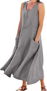 <b>Plus</b> <b>Size</b> <b>Linen</b> Maxi Dresssummerlinen flax naturalEverydaywearLinen DressLongMaxi SleevLooseLinen DressFlowy Maxi <b>Dress</b> Beach - Product Image 6