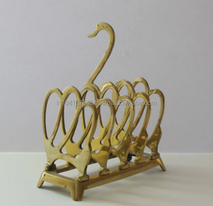 Lettre de cygne en laiton vintage et porte-photo organisateur de bureau en métal pour une utilisation de bureau pour l'affichage des épices - Product Image 3