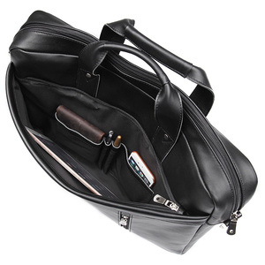 Sacs d'affaires en cuir pratiques, vente en gros OEM, logo personnalisé, porte-documents de bureau, compartiment pour ordinateur portable, sacs d'affaires en cuir pour documents - Product Image 4