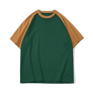 Camiseta Personalizada 100% Algodón, Manga Corta Raglán, Cuello Redondo, para Hombre y Mujer, Color de Contraste, Estilo Béisbol, Verano, Lisa - Product Image 4