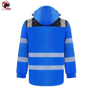 Chaqueta de Trabajo de Seguridad Reflectante de Lona Sólida para Hombre, para Invierno, con Bolsillos Resistentes - Product Image 4