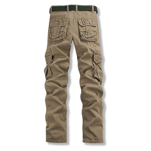 Pantalon cargo homme de haute qualité en toile de coton, idéal pour l'extérieur, formel, long, avec taille élastique et cordon de serrage, respirant et imperméable - Product Image 2