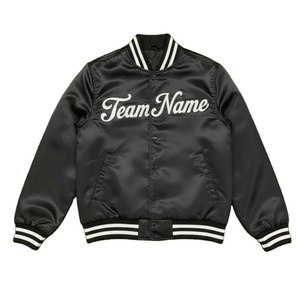 ODM/OEM Service Heavyweight <b>Men's</b> Street Style Custom Satin Embroidery <b>Jacket</b> <b>Baseball</b> Oversized Bomber <b>Jacket</b> - Product Image 6