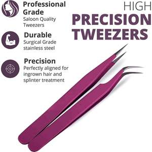 Pince à épiler de précision professionnelle UBI 11,5 cm, en acier à haute teneur en carbone, de qualité chirurgicale, pointe fine, design ergonomique pour cils - Product Image 3