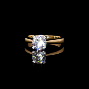 14K Solid Gold Lab Grown Brilliant Cut Diamond Rings Prong Setting Rhodium Plated Minimalist Design-Engagement Wedding <b>Gift</b> - Product Image 1