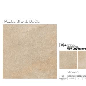 Baldosas de Porcelana Vitrificada para Exteriores, 20 mm de Grosor, 600x600 mm, Resistentes, Esmaltadas, Modernas, para Baño, Color Beige Piedra de Avellana - Product Image 2