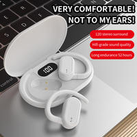 Headset Nirkabel G38 True Wireless Model Sport Nyaman Digunakan di Telinga dengan Layar Digital LED Indikator Baterai Model Lari OWS