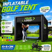 Tente de simulateur de golf gonflable personnalisée pour l'extérieur et l'intérieur, avec écran de projection pour l'entraînement au golf