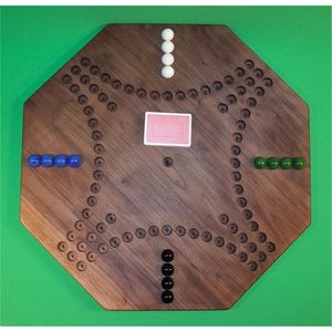 Juego de Mesa Jackaroo de Madera de Lujo para 4 Jugadores, Juego de Cartas de Mármol, Juego de Aggravation de Madera Hecho a Mano, Juego de Ludo para la Familia - Product Image 1