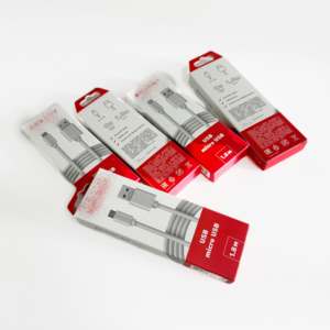 Caja de Papel Personalizada Reutilizable con Doble Inserto y Orificio para Colgar, Empaque de Papel Artístico para Cargador y Cable de Datos al por Mayor - Product Image 3