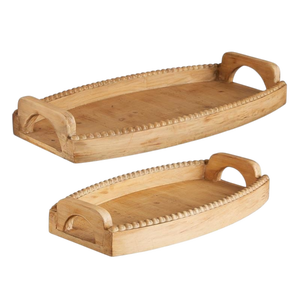 <b>Set</b> Of 2 New Decorative Wooden Tray With Metal Handle For Decoration For Kitchen Decor For Indoor Decor For Event Decor - Product Image 2