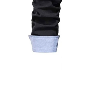 Custom Men's <b>Black</b> Dress <b>Shirt</b> Long Sleeve Contrast Collar Cuff <b>Button</b> Down Smart Casual Formal Cotton <b>Shirt</b> OEM Supplier - Product Image 4