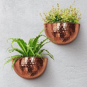 Macetero de Pared Metálico con Diseño Martillado para Decoración Interior y Exterior, Maceta Colgante de Hierro para Flores, Moderna para Hogar y Jardín - Product Image 5