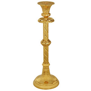 Candelero de Altar Dorado |   Candelabro Tradicional con Acabado Dorado para Iglesia y Templo - DOUBLE VEE EXPORTS - Product Image 1